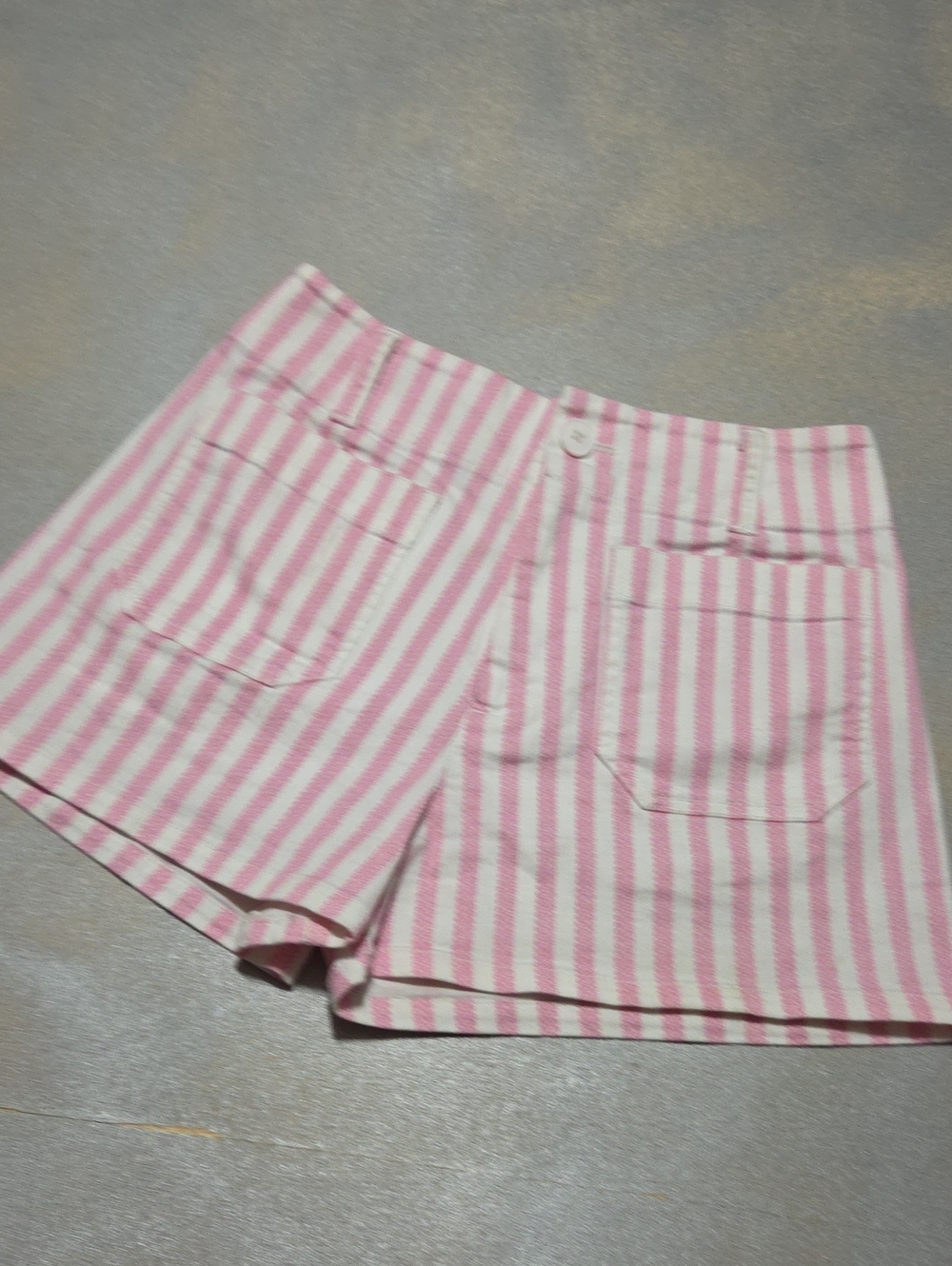 Anthropologie Pink and White Striped Bermuda Shorts The Colette